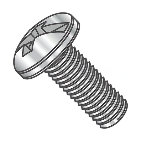 Usa Industrials #8-32 x 1/2 in Combination Phillips/Slotted Pan Machine Screw, Plain 18-8 Stainless Steel BULK-SCRW-5427